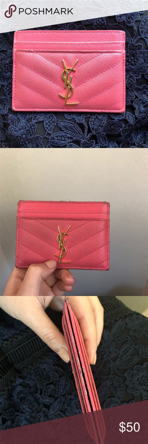 ysl cardholder pink|ysl monogram card holder.